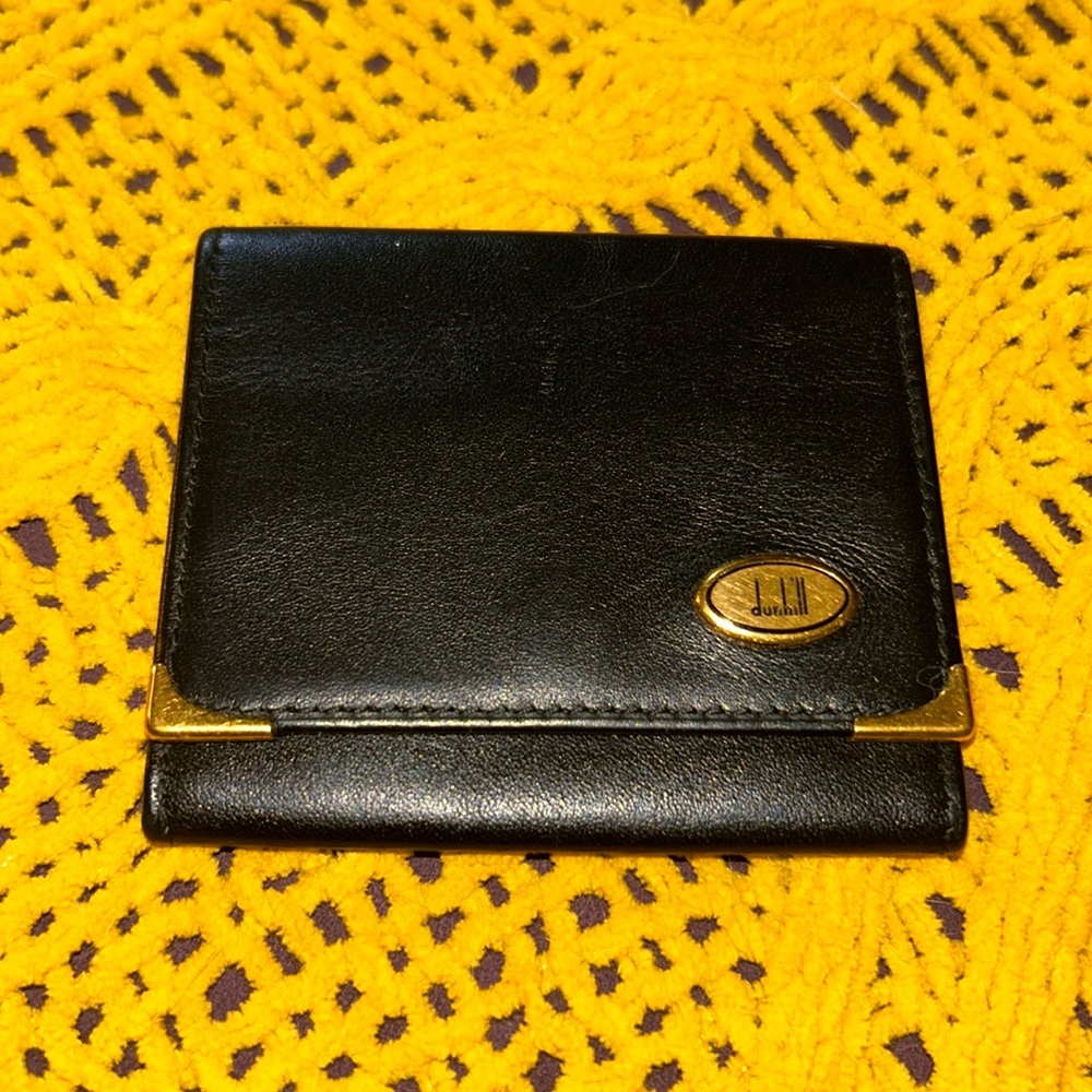 Vintage Dunhill Black Oxford Leather Coin Purse